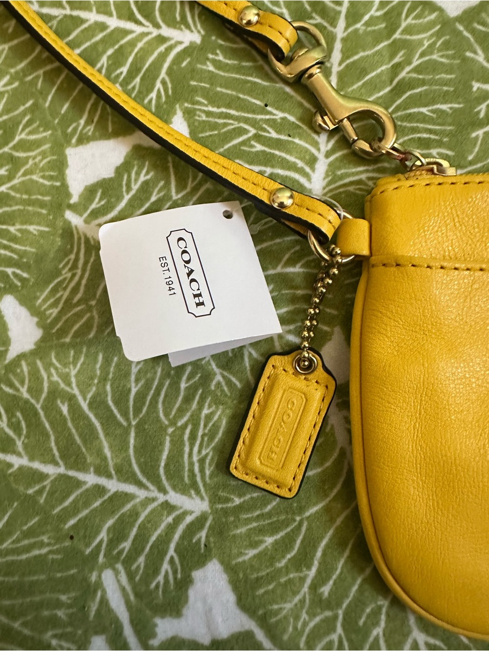 Coach Yellow Leather Wristlet - Picture 2 of 9
